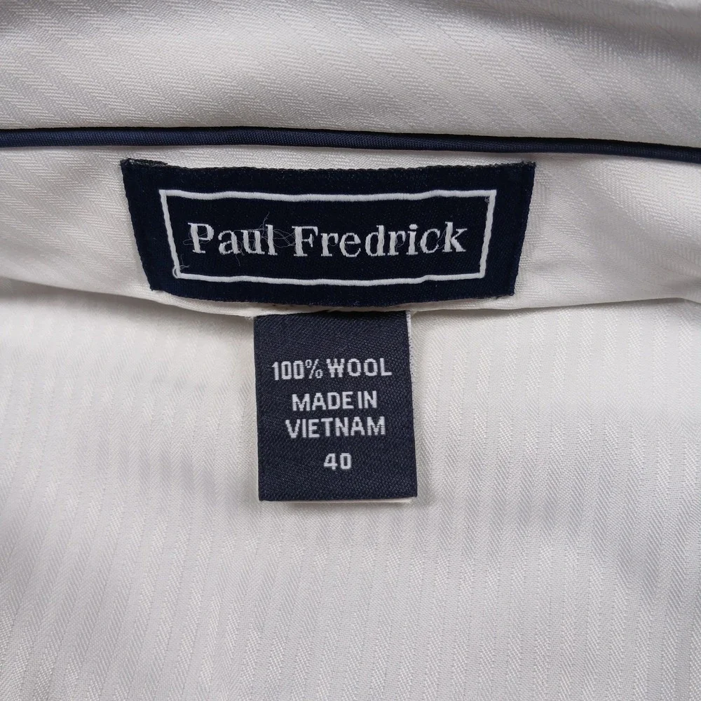 Paul Fredrick Dress Pants‎ Mens 40 Tan Plaid 100% Wool Flat Front Tailored